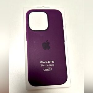 iPhone 16 Pro silicone case. Color Plum